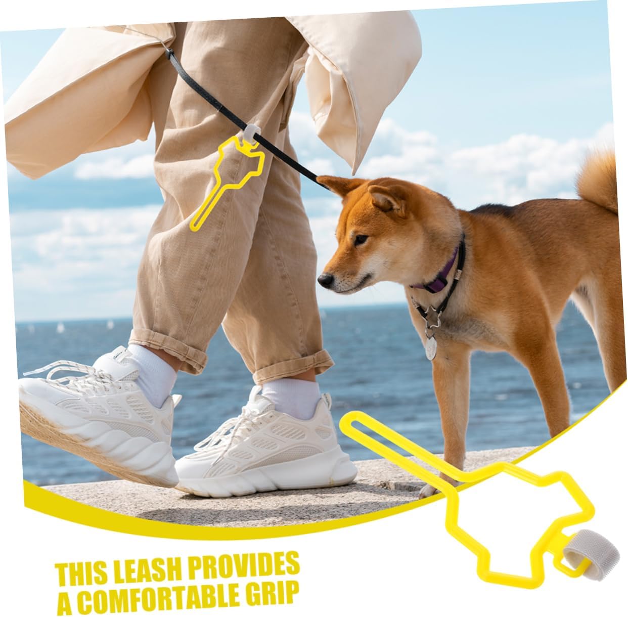 2Pcs Hands-Free Dog Poop Bag Holder Clip Leash Waste Carrier for Walking Running Bicycle Sturdy Waste Bag Dispenser for Pets Yellow