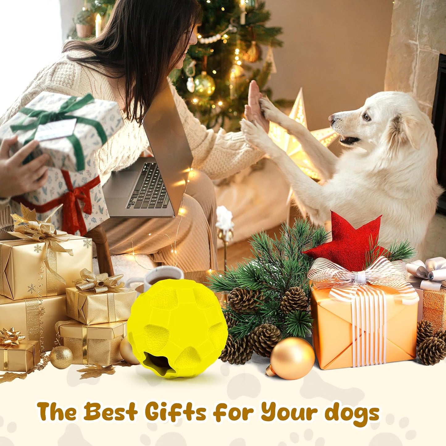 Interactive Dog Puzzle Toys for Boredom, Dog Treat Balls for Large Dogs | Dogs Enrichment Toys to Keep Them Busy, Tough Treat Dispensing Dog Toys, Interactive Dogs Toys for Boredom to Keep Them Busy