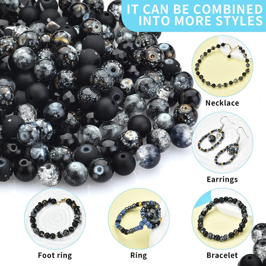 Yellow Glass Beads for Bracelet kit, 900pcs Crystal Beads for Jewelry Making Include 8mm Round Assorted Beads with Bicone/and Seed Beads for Craft, Necklace, Earring and Phone Chain