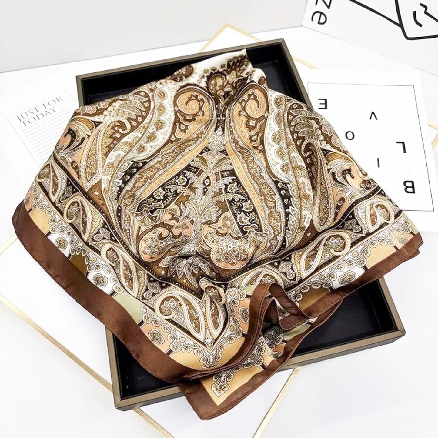Head Hair Scarf for Women Like Satin Silk Scarf Bandana | Hair Wrapping Night, Large Square Scarves 27.5", Fashion Neck Scarves