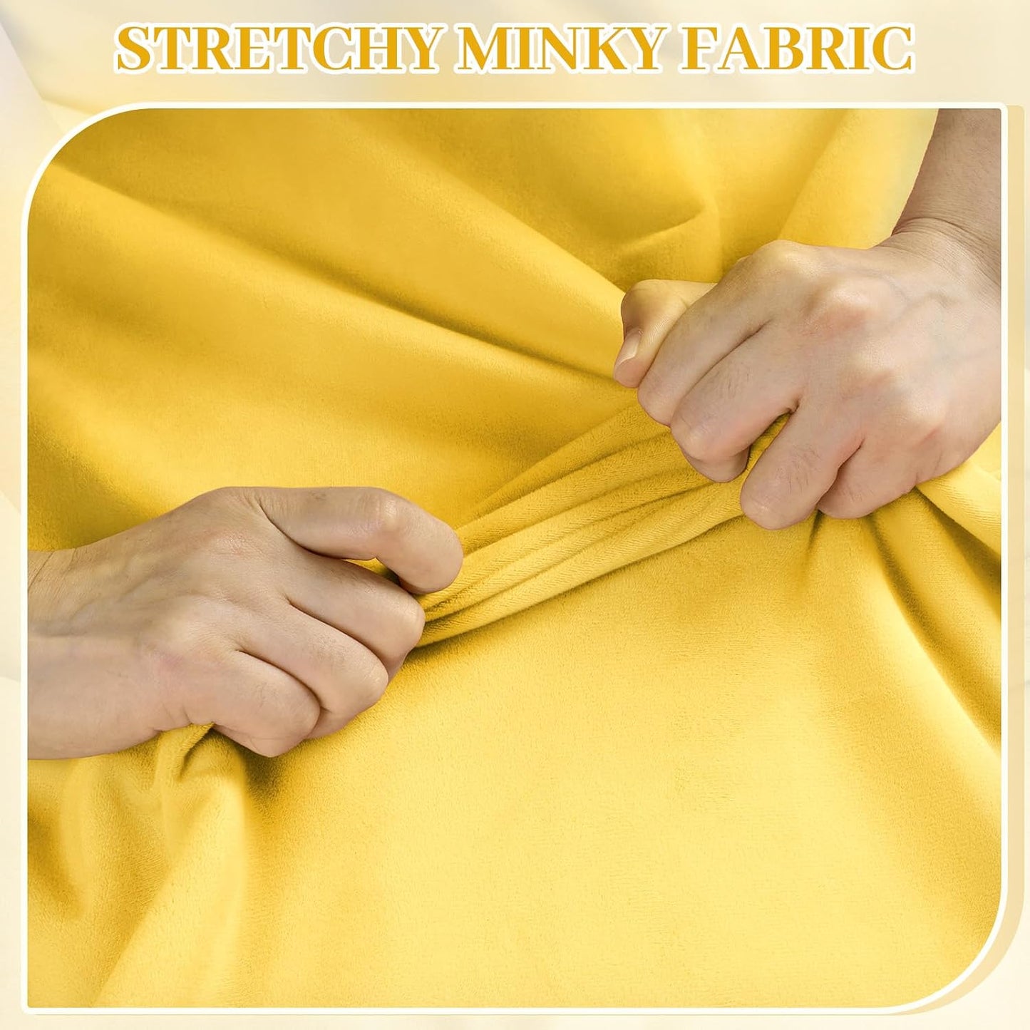 Minky Fabric by The Yard, 1.0mm Soft Fleece Fabric 60x36 Inch Yellow | Smooth Plush Fabric Ultra-Soft Cuddle Fabric for Blanket, Pillow Cover, Scarf, Mask, Pet Bed, Crafts, Sewing Projects