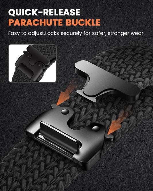 Braided Bands Compatible with Google Pixel Watch 4/3 45mm Band Men Women | Elastic Nylon Breathable Sport Straps for Pixel Watch 4 45mm Bands, Upgraded Parachute Buckle, Hand Washable and Quick-drying