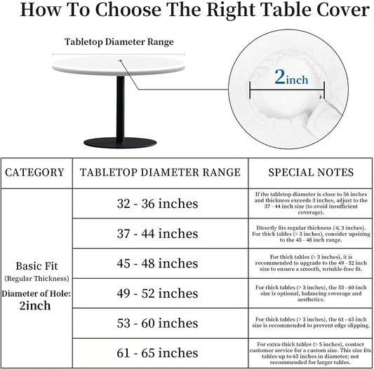 Round Outdoor Tablecloth with Umbrella Hole and Zipper, Elastic Fitted Waterproof Patio Tablecover for Garden Patio Backyard Picnic BBQ, Fits 32"-36 Round Table, Lemon Orange