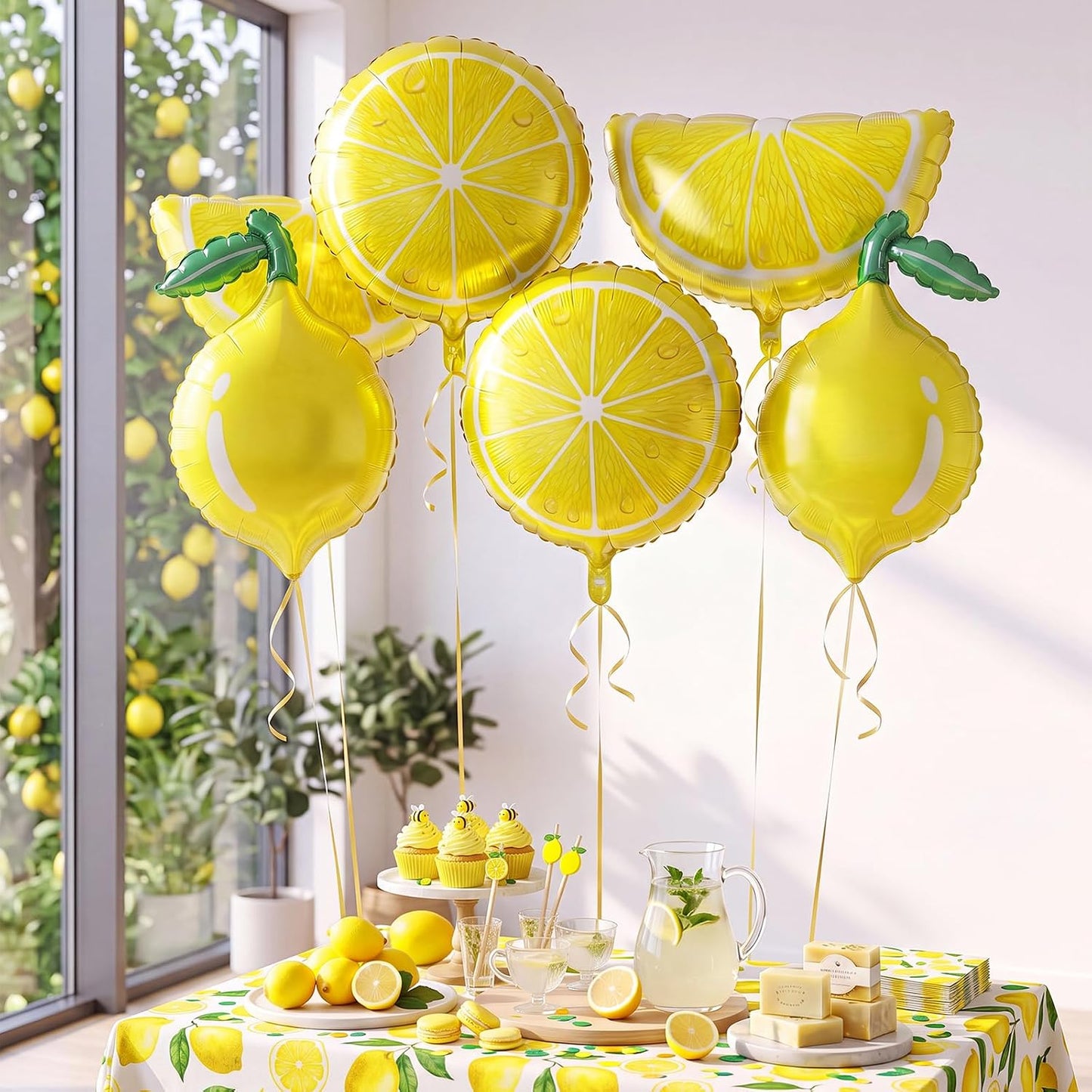 10 Pcs Lemon Foil Balloons Summer Lemonade with Leaves Balloons for Fruit Theme Birthday She Found Her Main Squeeze Bridal Shower Amalfi Coast Wedding Lemonade Centerpiece Baby Shower Decoration