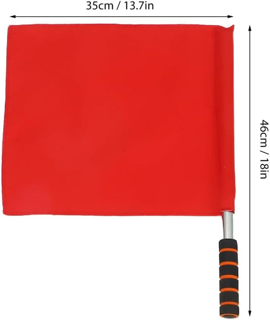 3pcs Referee Stainless Steel Hand Flags Field Official Sports Training Flag for Soccer Volleyball Football Track Red Green Yellow