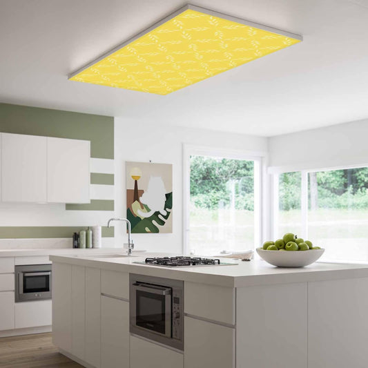 4 Pack White Diamond Lattice Fluorescent Light Covers Yellow Retro Plaid Texture 4 x 2 Feet Light Covers for Ceiling Lights Classroom, Magnetic Light Filters for Office, Hospitals, Home