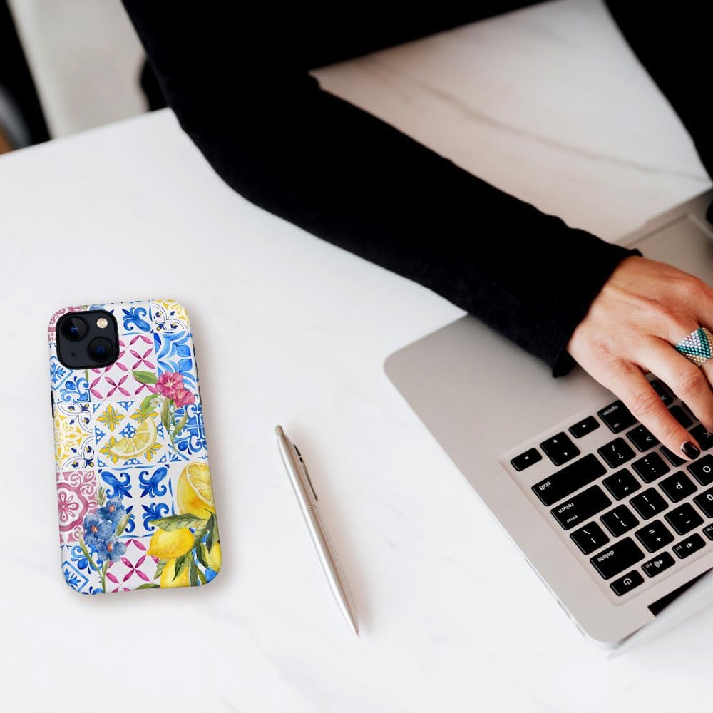Case Compatible with iPhone 15 Plus - Hybrid Durable Shockproof Phone Cover,Cases for Woman Girl - Lemon Collage Aesthetic