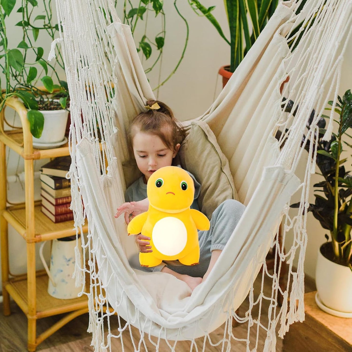 Nailong Dinosaur Stuffed Animal,9“ Cute Yellow Dinosaur Plush Soft Dino Stuffed Animals Dino Plushie Toys for Boys Girls Kids Baby Toddlers Angry