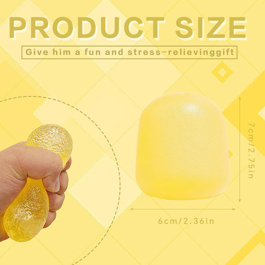 Soft Silicone Squishy Ball β Slow Rising Gumdrop Squeeze Toy for Kids Ages 3+ & Adults, Sensory Desk Toy for Home, Office & Everyday Play (Yellow)