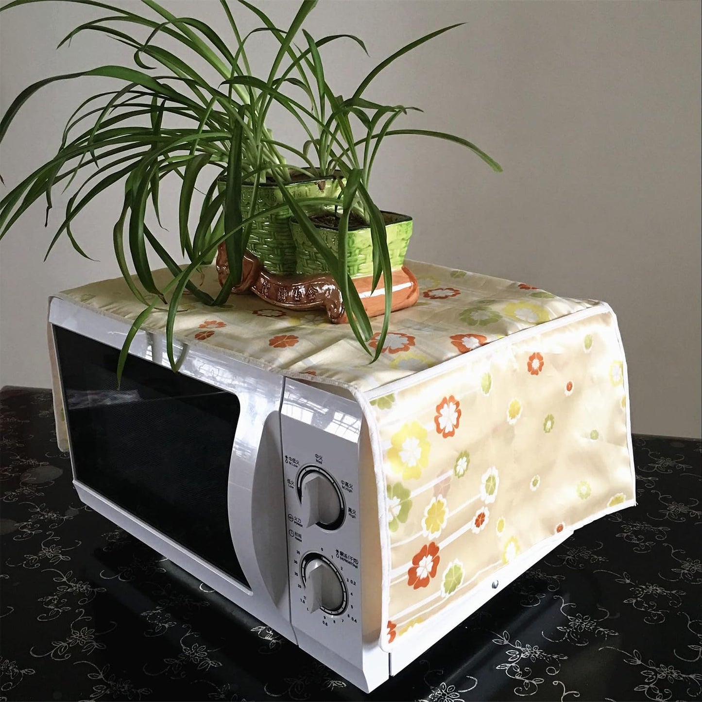 Household dust Cloth, Double Pocket Oil Proof Cover Towel, Suitable for Microwave Oven Cover dust Cover Oven Cover Cover Cloth dust Cloth (Light Yellow)