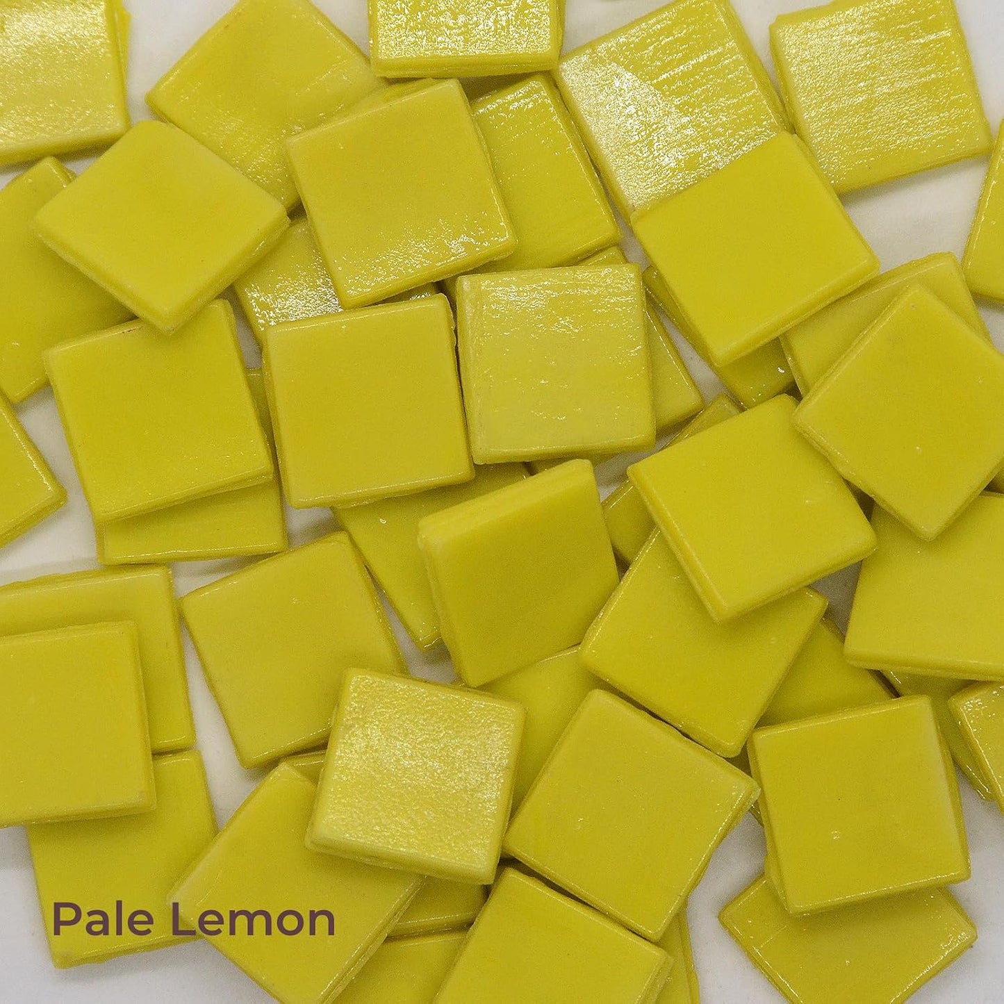 IGNIS 250 Pcs (1.32 lbs) Glass Mosaic Tiles for Crafts, 5-Color 5/8" (15mm) Tuscan Sun Yellow Palette, Pure Glossy Finish Square Beveled Art Glass Pieces for DIY Vases & Pro-Grade Crafting