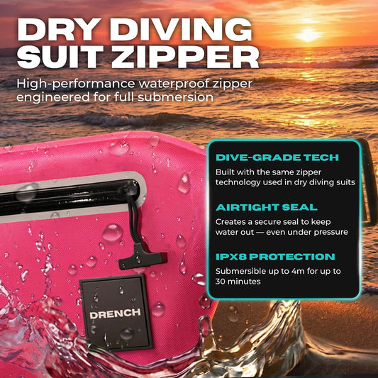 tropical vacation gear – Pink + Yellow Waterproof Fanny Pack Bundle, 2 Submersible Phone Pouches + Floating Cases