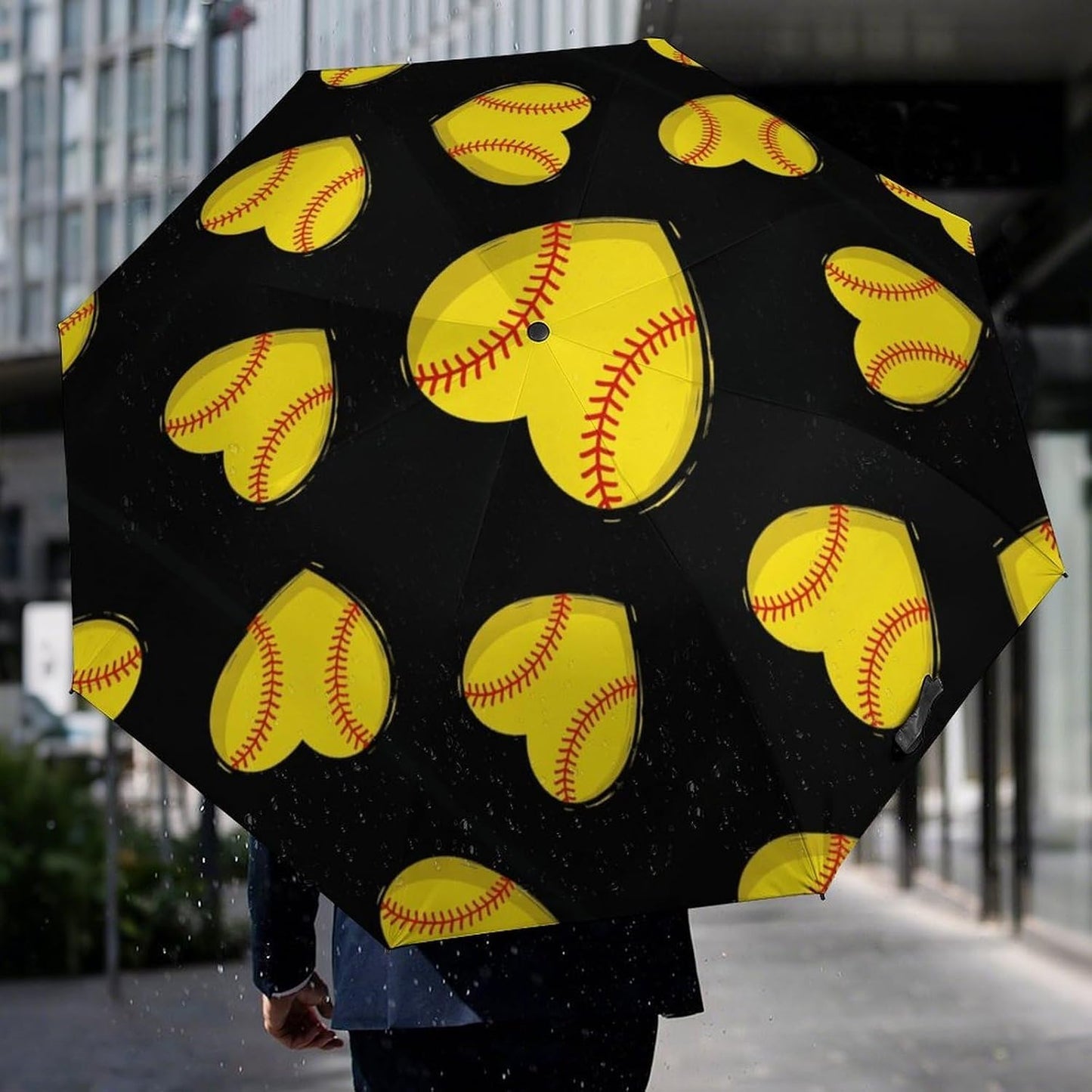 Folding Umbrella Auto Open Close 3 Fold Travel Umbrella Purple Cartoon Animal Windproof Sun Protection Compact Portable for Rain UV Defense