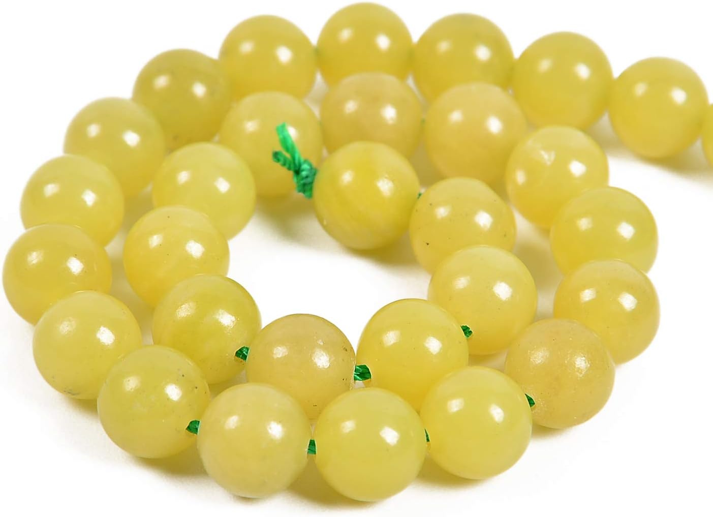 90pcs 4mm Natural Yellow Jade Gemstone Round Spacer Loose Stone Beads for Jewelry Making 15.5" 1 Strand (Yellow Jade, 4mm 90Beads)
