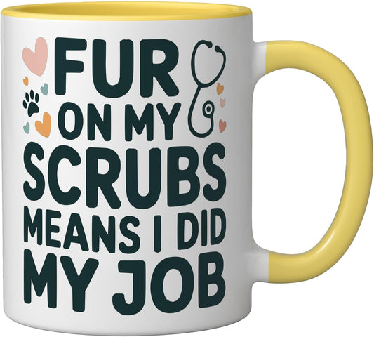 Veterinary Assistant Veterinarian Pet Animal Care Ceramic Mug, Yellow/White, 11oz