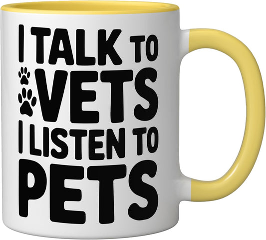 Veterinary Surgeon Veterinarian Pet Animal Care Ceramic Mug, Yellow/White, 11oz