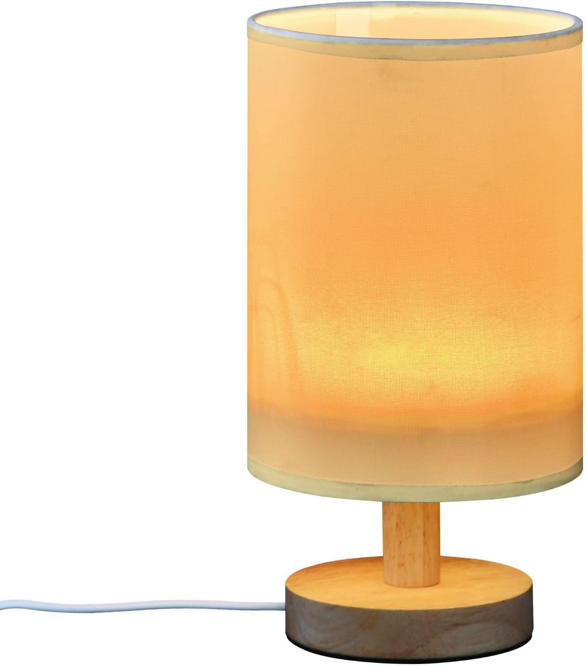Lemon Yellow Bedside Table Lamp for Bedroom Fabric Linen Lampshade Nightstand Lamp Desk Light Lamps for Office Home Dorm 5.12x9.7in