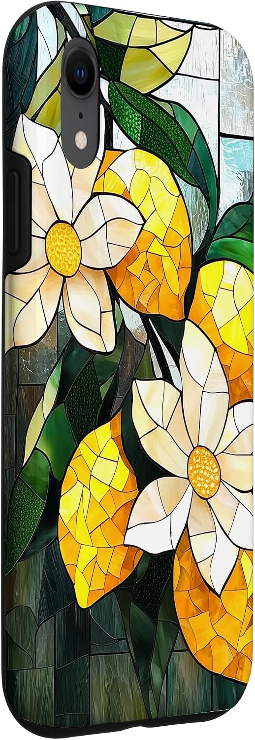 Summer Toscana with Lemon Stained Glass Art Mosaic 3-D Lemon Case for iPhone XR