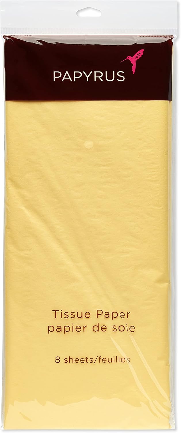 8 Sheet Yellow Tissue Paper for Gifts, Decorations, Crafts, DIY and More