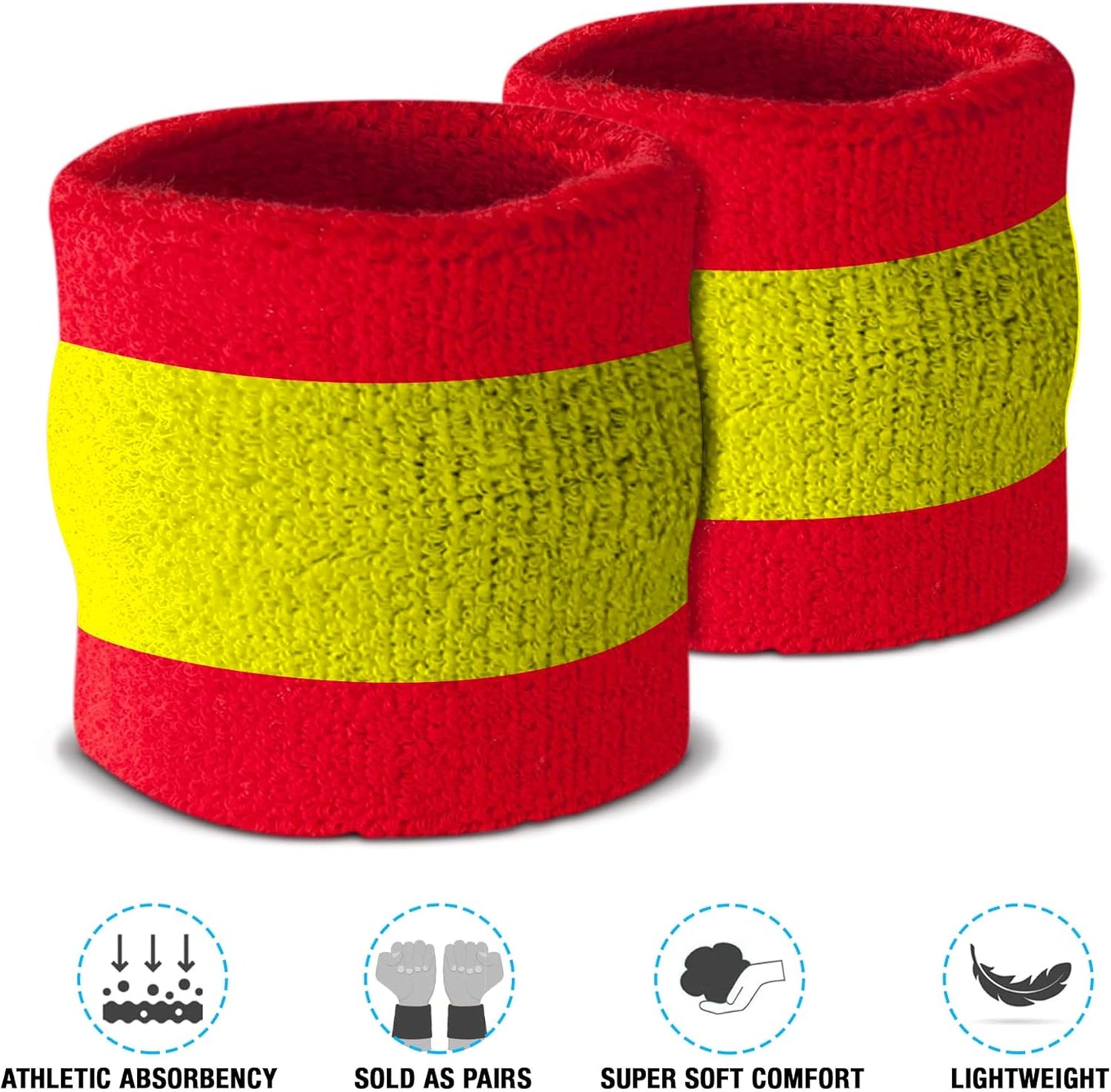 Striped Sweatband Set, Moisture Wicking 2 Wristbands and 1 Headband, Breathable Athletic Sweat Bands for Sports, Costumes & Cosplay, Matching Bands to Wear with Jersey