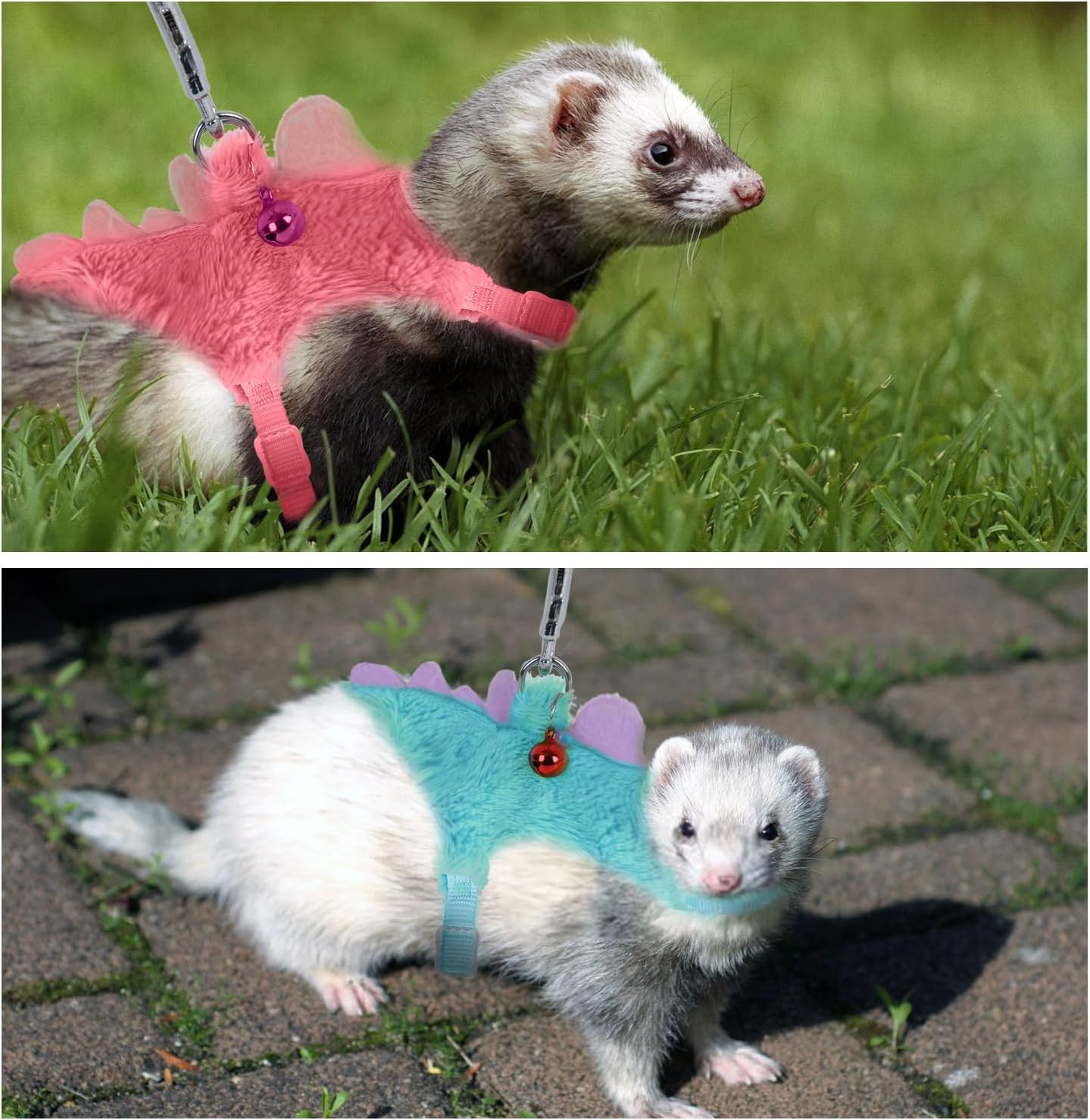 Ferret Harness,Ferret Leash,Ferrets Harness and Leash Set with Safe Bell | Ferrets Collar Small Animals Vest Harnes for Puppy,Teacup Dog and Other Small Pet,Yellow