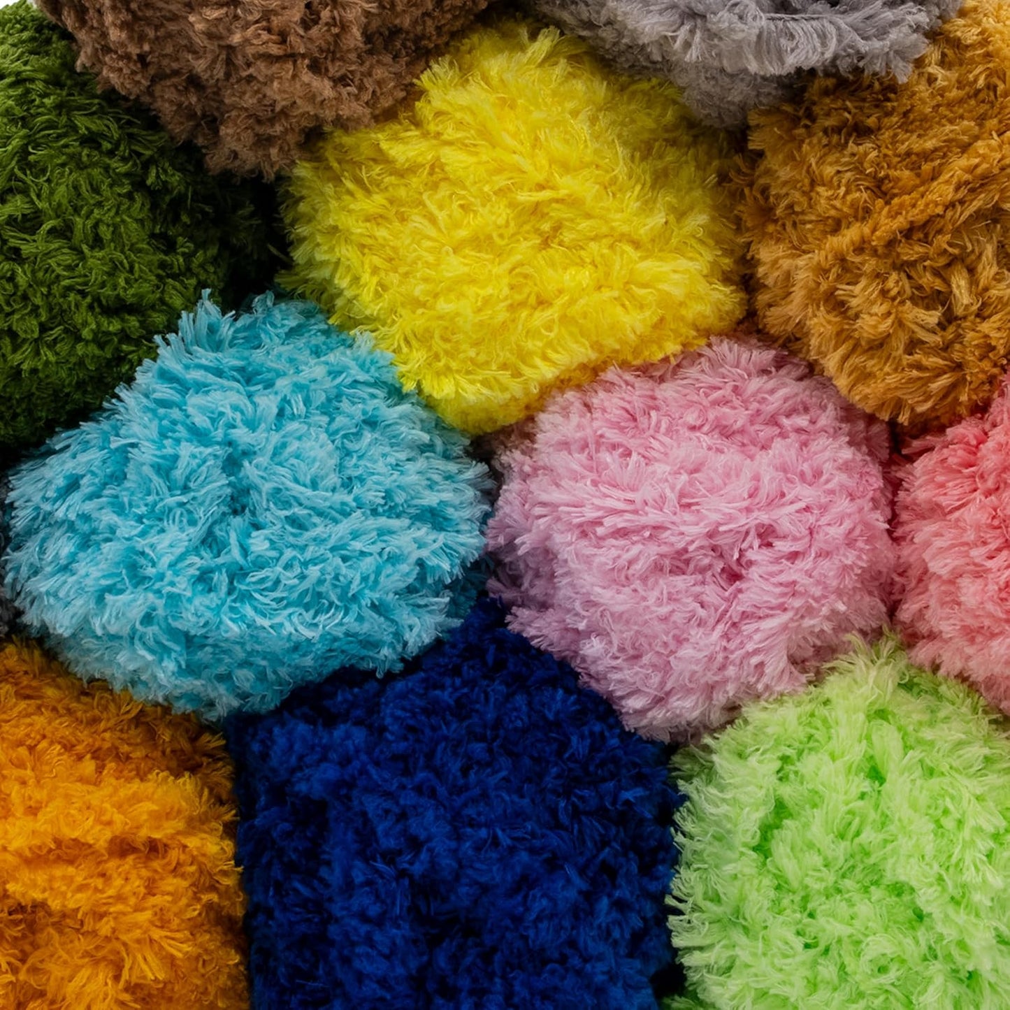 Softy 100% Polyester Fluffy Soft Chunky Bulky Weight #5 Yarn, Yellow | fuzzy, eyelash, faux fur look, teddy bear, plush, thick, feather, 100 g, 98 yds, baby blankets, amigurumi