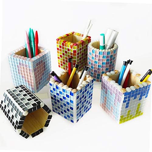 Mosaic Tiles 225 Pieces / 200 g Pack of Crystal Glass Mosaic Mosaic Tile Supplies for Home Decoration, DIY Crafts, Plates, Picture Frames, Flowerpots – 1x1 cm Square Tiles (Black)