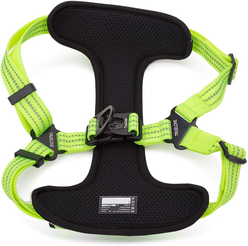 Step-in Dog Harness, Reflective, Breathable, Neon Yellow, M | Easy Wear, Balanced Chest Pressure, Adjustable, Lightweight, Small/Med Dogs, Cat Vest, Bright Colors, Outdoor Use, TLH5991