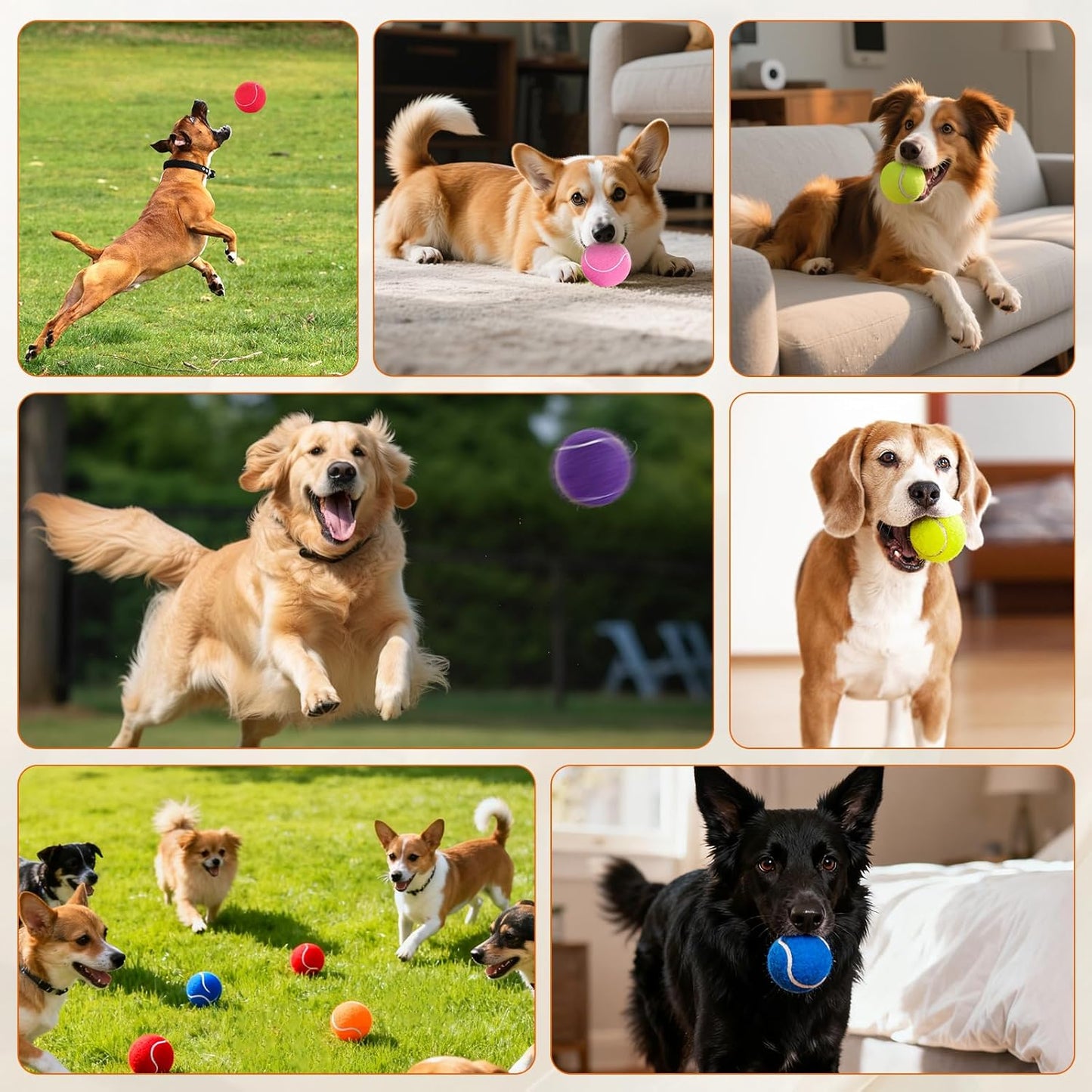 Tennis Balls for Dogs 16 Pack,2.5 inches,Durable and Non-Toxic Dog Toys Balls with Mesh Bag,Yellow Fetch Toys Balls for pet Dog (Non Squeaky)