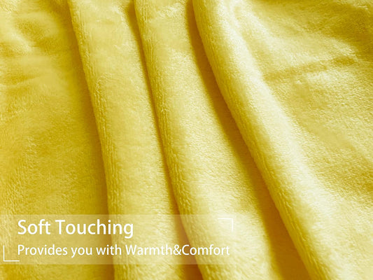 Soft Puppy Flannel Fleece Blanket for Pet Dog Cat, Plush Microfiber, Cozy and Lightweight, Light Yellow, Pet, 19 x 27 inch (50 x 70 cm)
