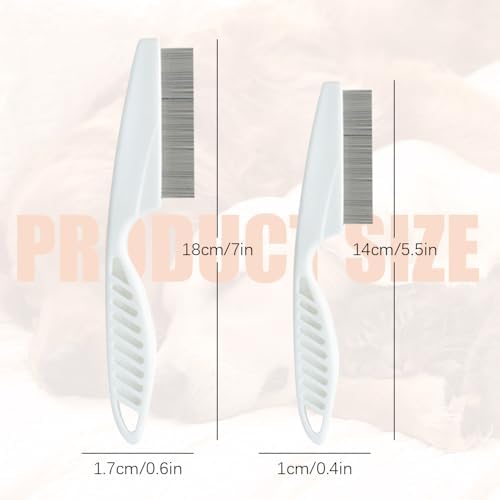 2 Pack Multifunctional Pet Comb, Upgrade Pet Grooming Brush Magic Tear Stain Removal Fine Tooth Stainless Massage Comb Kit for Puppies and Dogs (Yellow) (Pink)