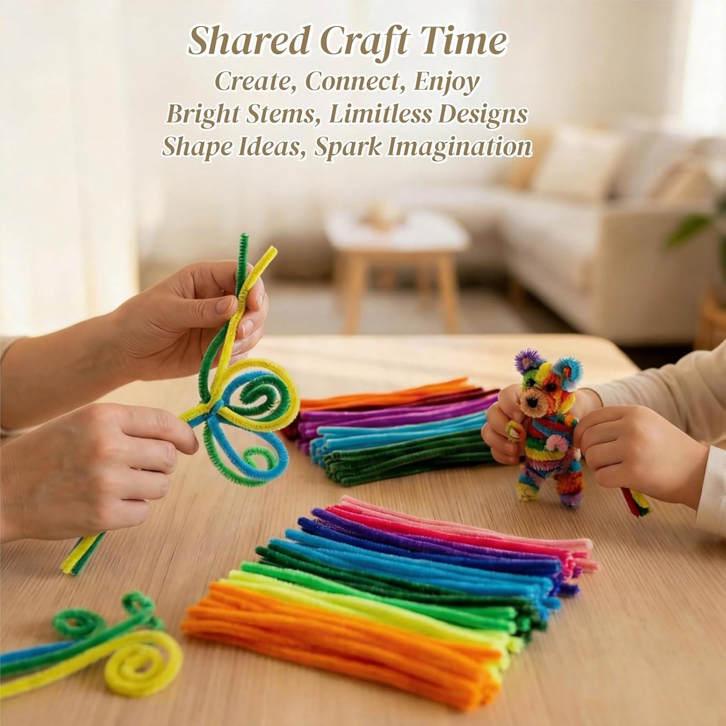 200 Pcs Pipe Cleaners, Orange & Golden Yellow Chenille Stems for Crafts, Thick Fluffy Pipe Cleaners for DIY Flowers, Animals & Decorations, Art Supplies (12" x 0.24")
