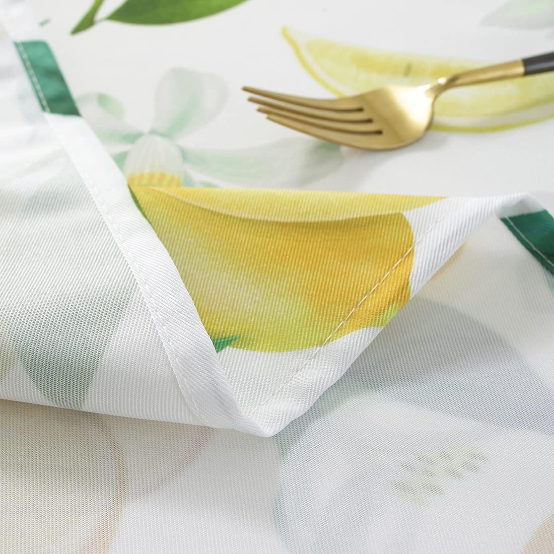 Lemon Tablecloth Rectangle, Summer Table Cloth Wrinkle Resistant, Spill-Proof & Oil-Proof Table Cover with Lemon Pattern for Kitchen Dining Holiday Party Decorations-52 x 70 Inch
