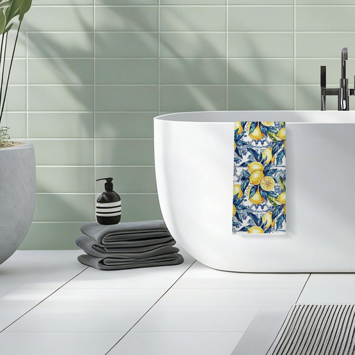 Lemon Kitchen Towels, Lemon Decorative Hand Tea Dish Towels for Bathroom, Kitchen, Kids' Hand Towels 16x24 Inch