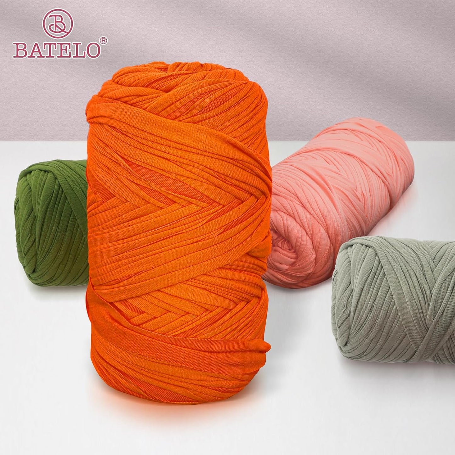 2 Pack T-Shirt Yarn for Bags/Basket/Coaster, Thick Yarn 400g/144yds High Elastic Polyester Fabric (Milk Yellow)