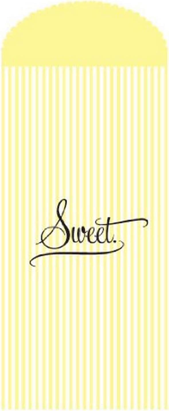 "Sweet" Goodie Bag - 7.6 cm x 5 cm x 18 cm - 3'' x 2'' x 7 1/4'' Lemon Yellow