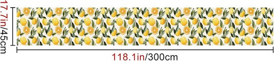 Lemon Leaf Peel and Stick Wallpaper 118.1x17.7 Inch Vinyl | Contact Paper, Wall Covering | Removable Wallpaper, Adhesive Vinyl | Bedroom, Kitchen, Living Room (Lemon Leaf)