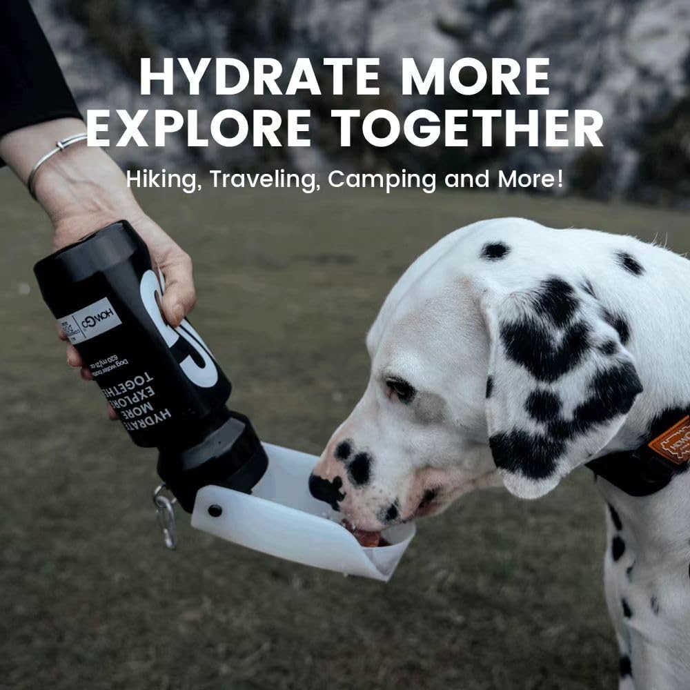 Dog Water Bottle Portable Travel Water Bottle Dispenser for Dogs, Super Light-Weight, Leak-Proof Bottles for Pets Outdoor Walking, Hiking, Travel,Food Grade Silicone,BPA Free (Yellow, 21oz)