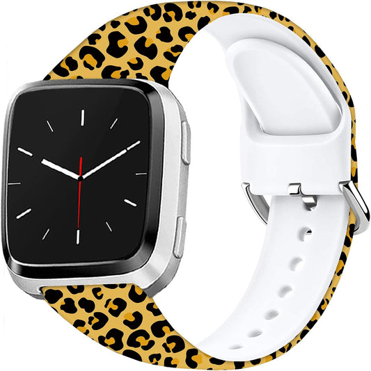 Soft Silicone Watch Bands Compatible with Fitbit Versa 2/Versa/Fitbit Versa Lite/SE Cartoon Band,23mm Cute Floral Pattern Printed Strap Replacement Wristband for Men Women Teens.