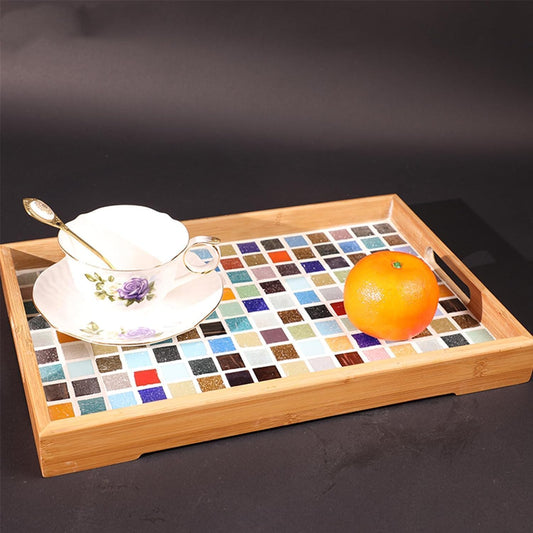 1.1LB Quartz Mosaic Tiles, 3/4" Multi Color Mosaic Pieces Stones for DIY Mosaic Making Craft Hobby Arts Home Wall Decoration (Mix Cyan)