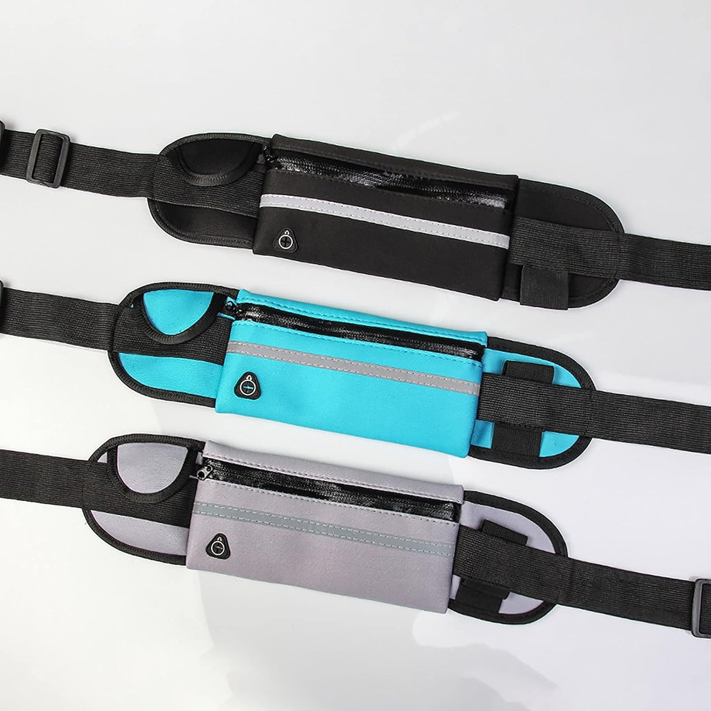 Slim Running Belt, Waterproof Fanny Pack with Water Bottle Holder,Phone Holder for Running,Reflective Waist Bag,Runners Belt Pouch,Money Belt,Waist Pack for Running Travel Workout Camping