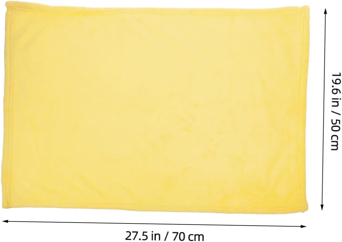27.5x19.6 in Yellow Dog Blanket for Small Dogs & Puppies, Calming Flannel Pet Throw, Support Sleep Cover for Cat Bed Crate Carrier