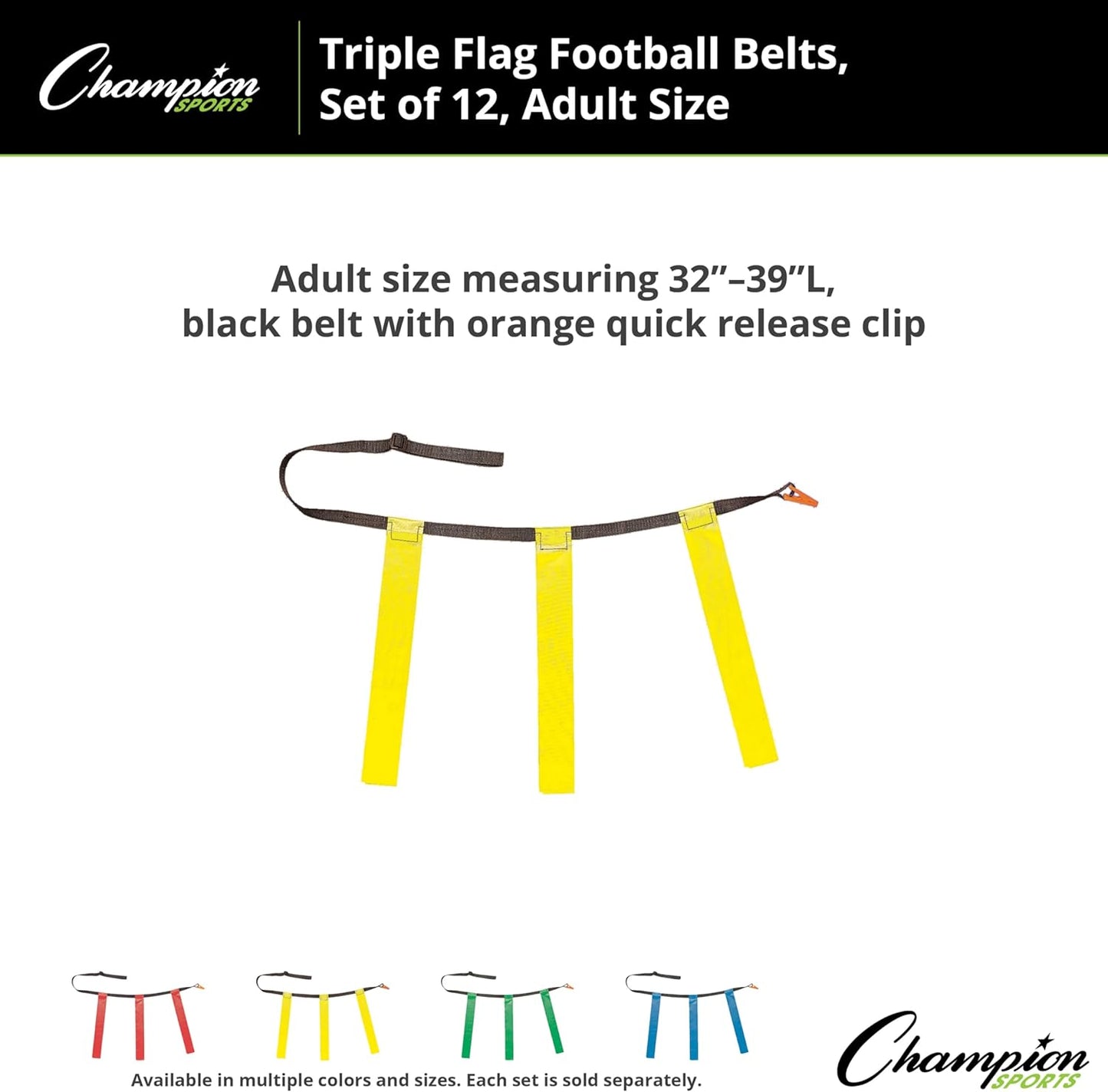 Quick Release Triple Flag Football Sets (10 and 12 Belts)