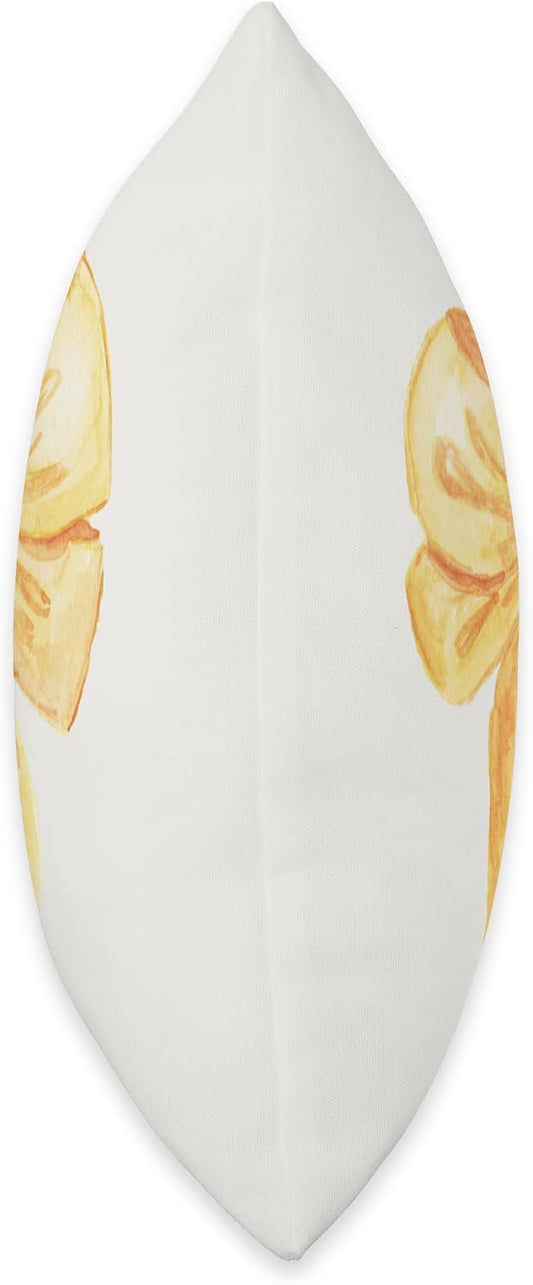 Coquette Aesthetic Yellow Bow Girly Throw Pillow
