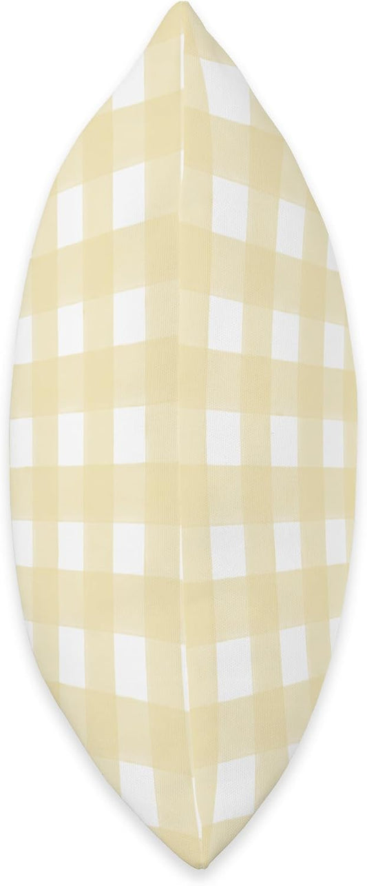 Light Yellow Gingham Check Throw Pillow