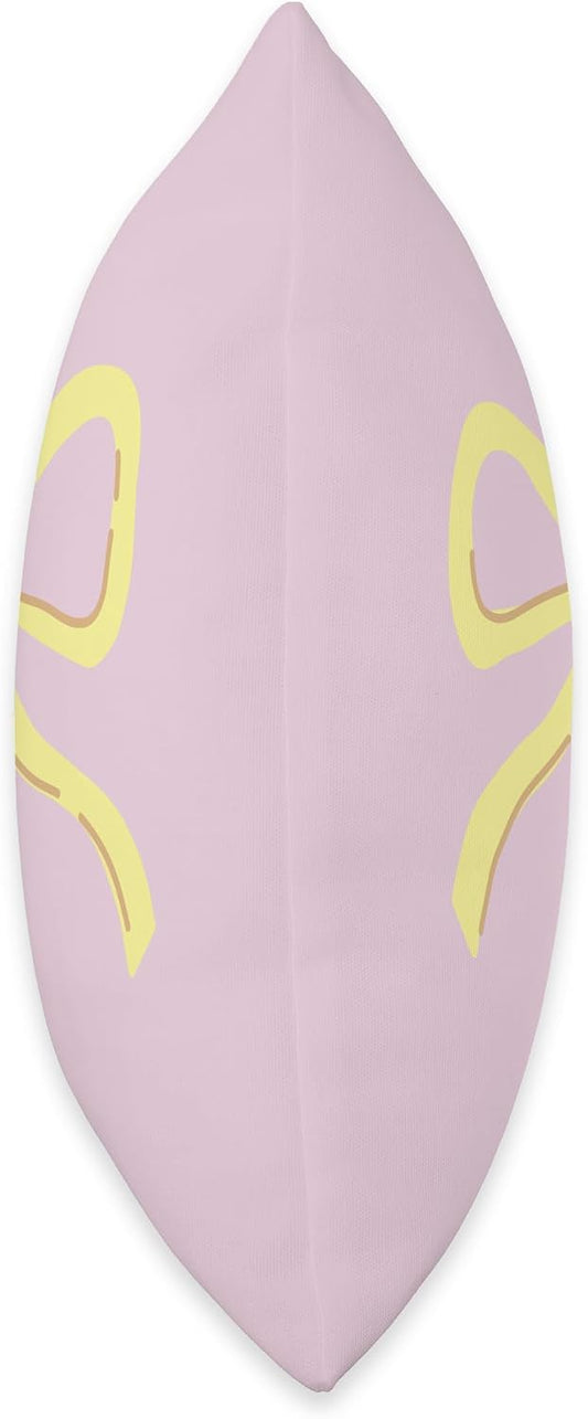 Pastel Yellow Bow Girly Coquette Aesthetic Throw Pillow