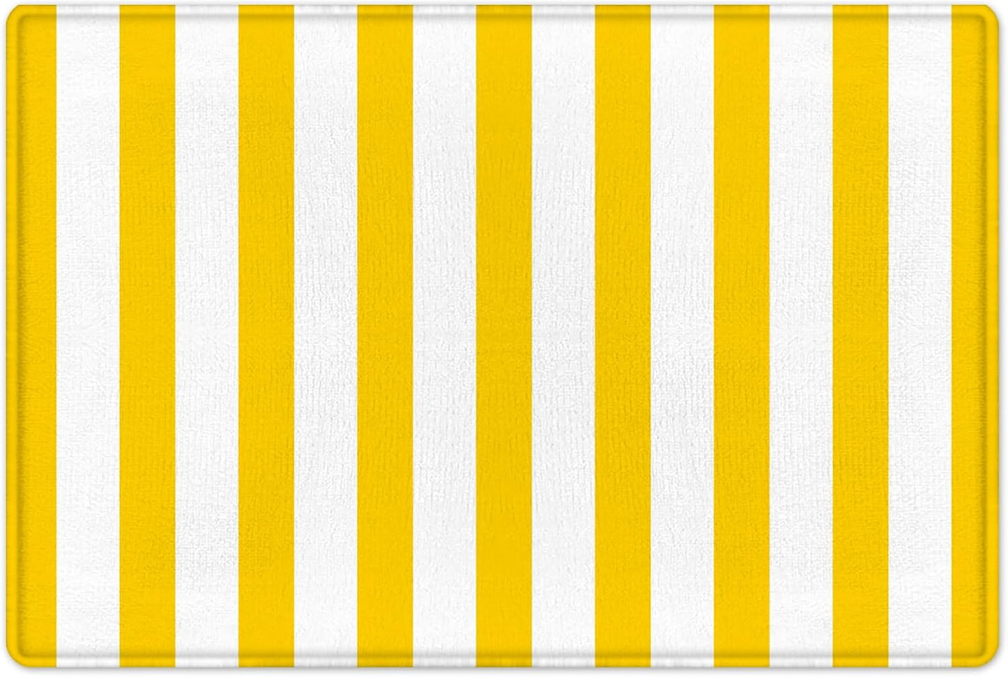White and Yellow Striped Shower Curtain Sets with Rugs Geometric Patterns Vertical Stripe Fabric Shower Curtain with Hooks Modern Farmhouse Bathroom Curtains Shower Set, 70x70 inches