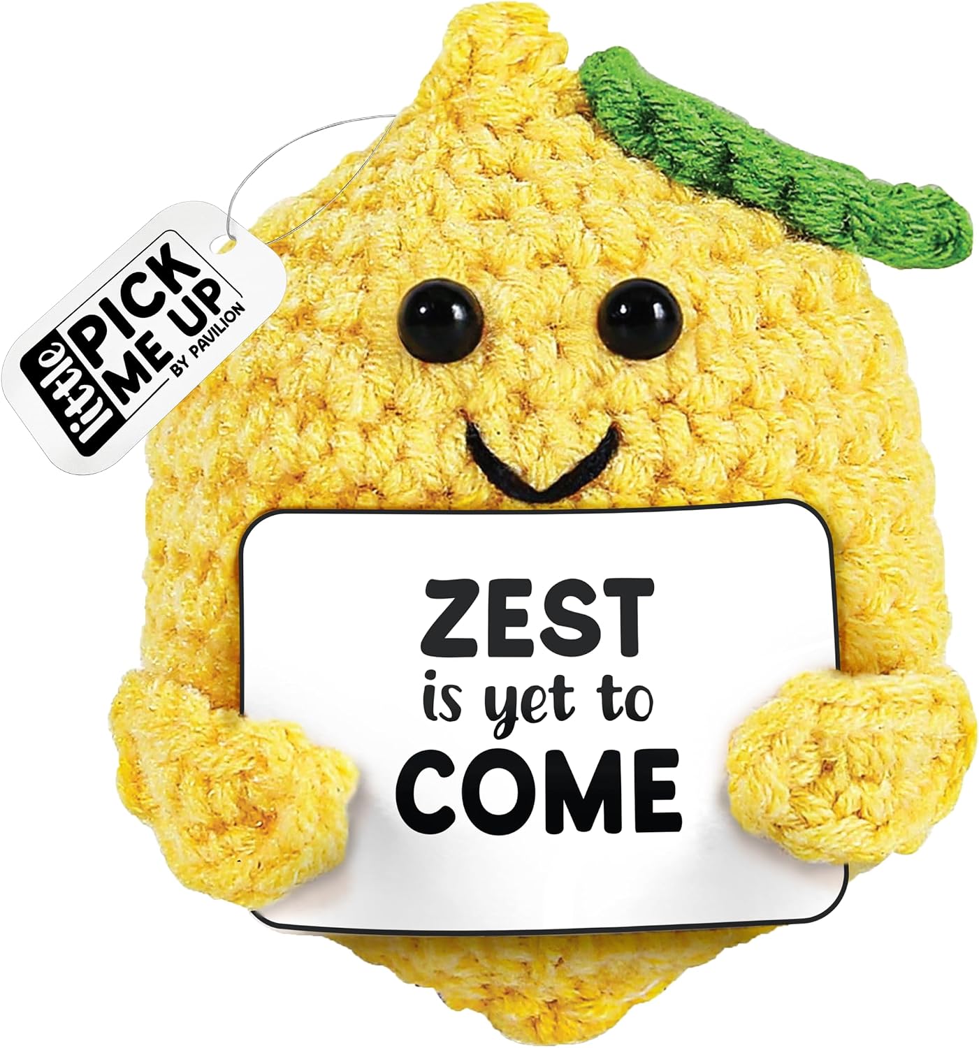 Lemon - Crochet Mini Figure Fruit Zest Encouragement Inspiration Home Work Desk Decor