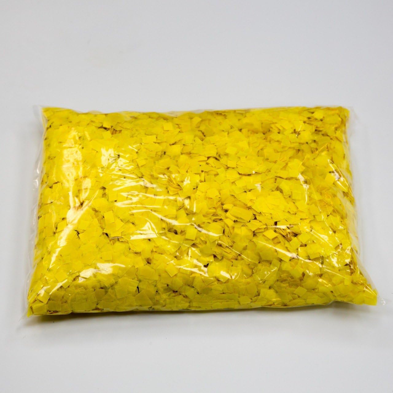 Square Biodegradable Tissue Paper Confetti - 1 lb | Eco-Friendly, Flame Resistant, Fluttering, Slow Falling Yellow Confetti for Celebrations - 40,000 Pieces, 0.25" x 0.25"