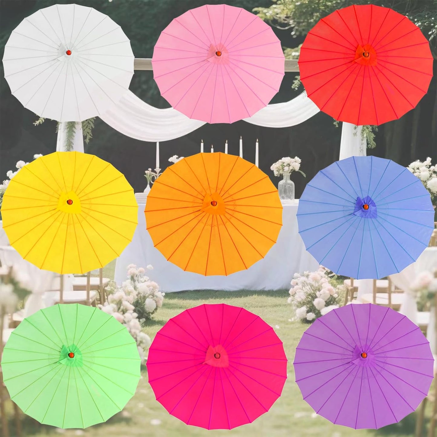 33" Yellow Nylon Decoration Handmade Parasol Umbrella Chinese Japanese Asian DIY Art Dance Classical Umbrella for Wedding Parties Photography Costumes Cosplay (1 PCS Yellow)